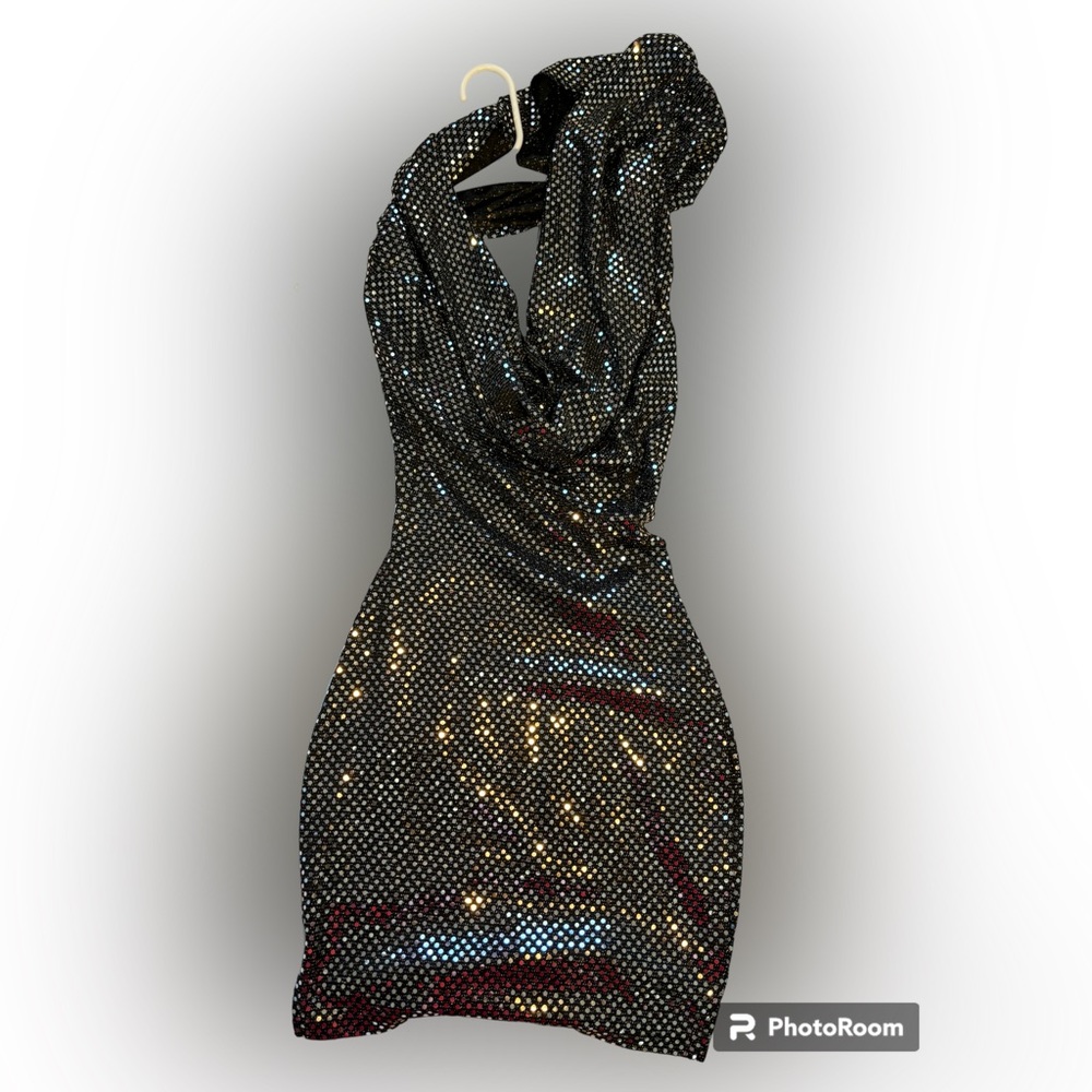 SHEIN HOODED SEQUIN MINI DRESS